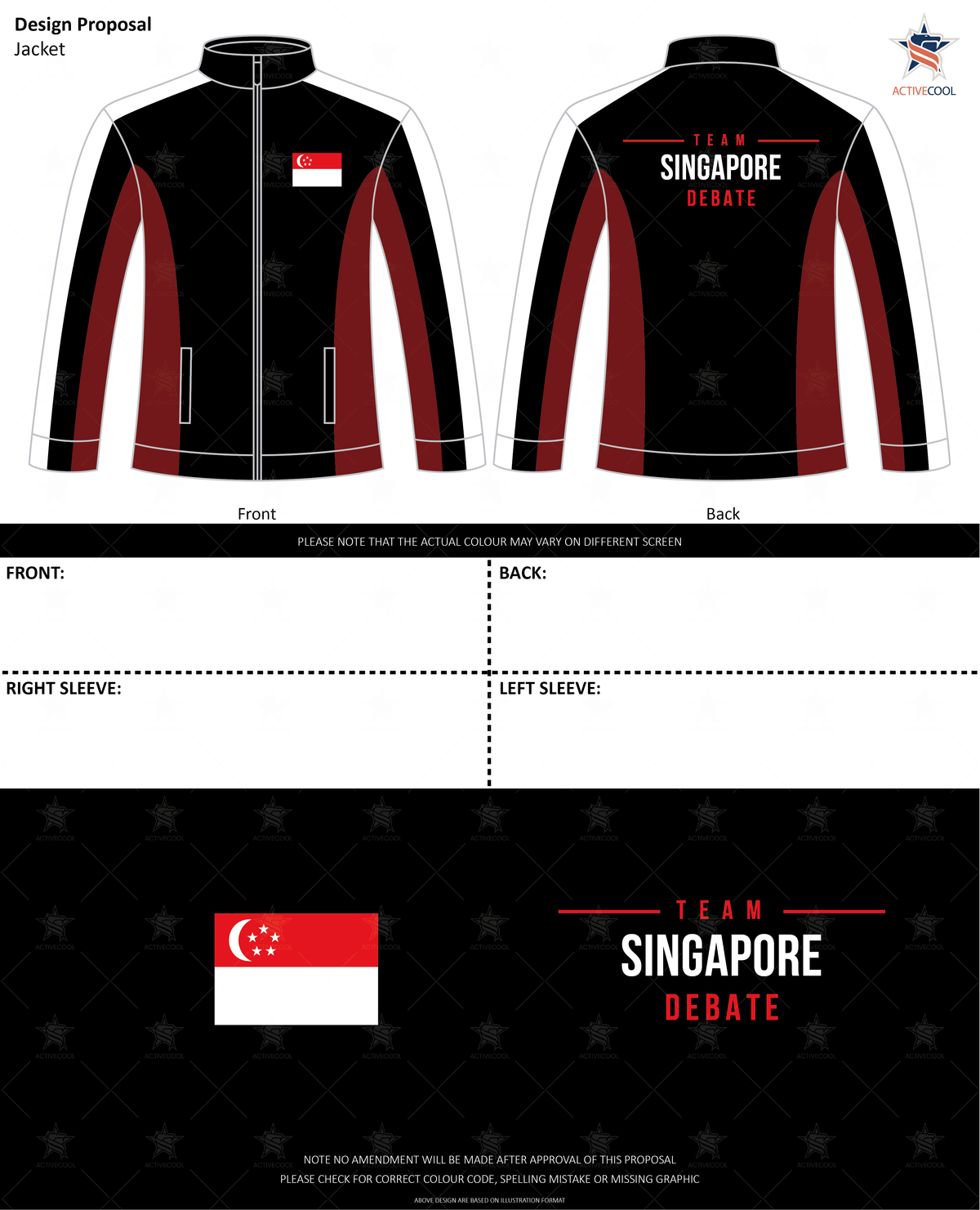 WSDC 2026 (World Schools Debating Championships) Singapore Team Jackets