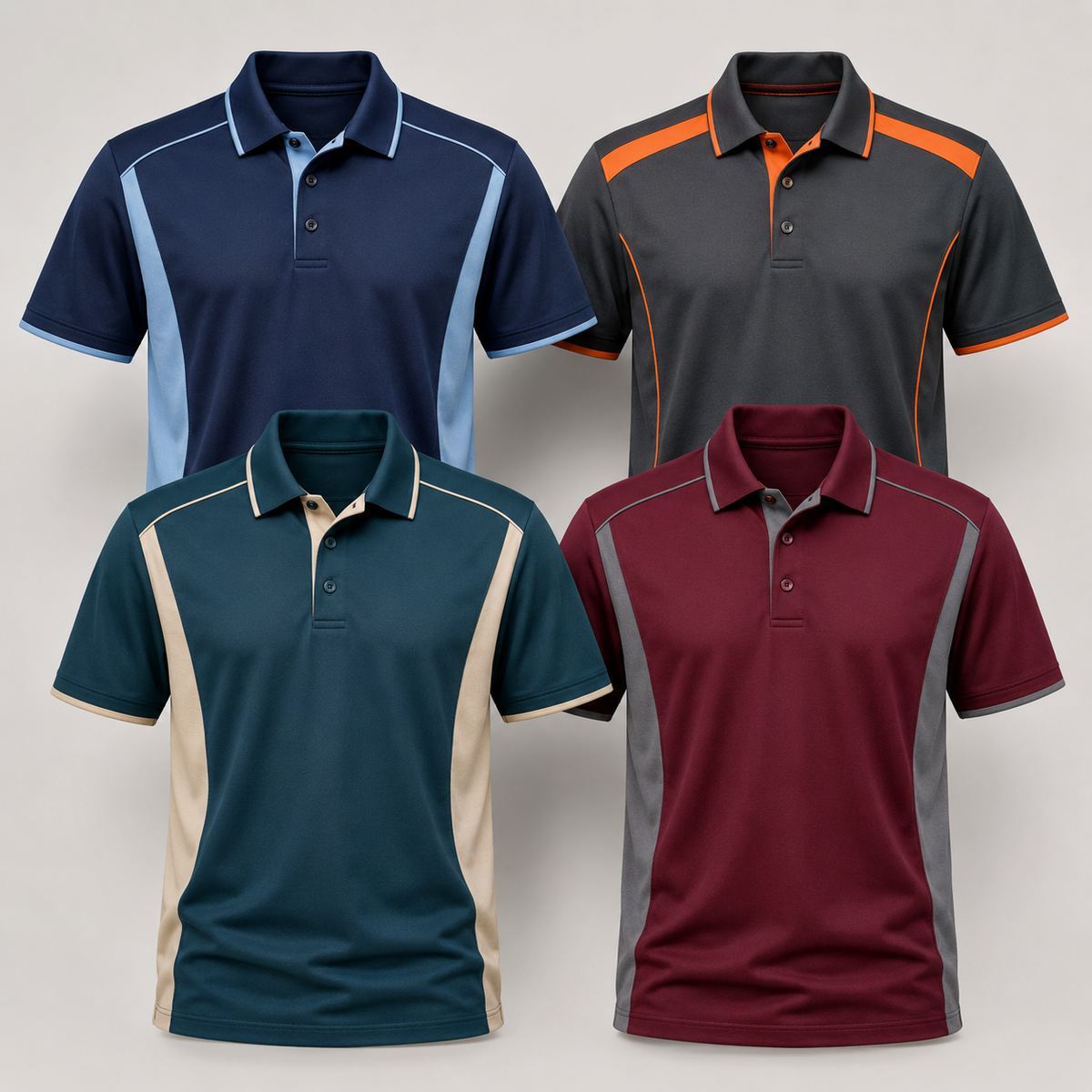 Colour-block corporate polo shirt collection