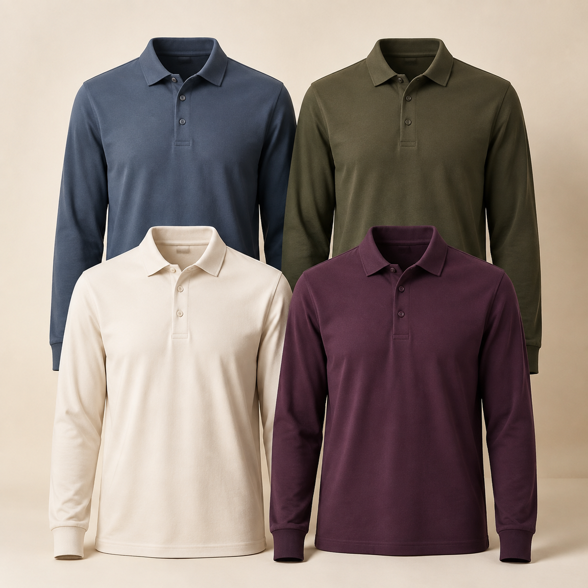 Premium Corporate Long-Sleeve Polo Collection