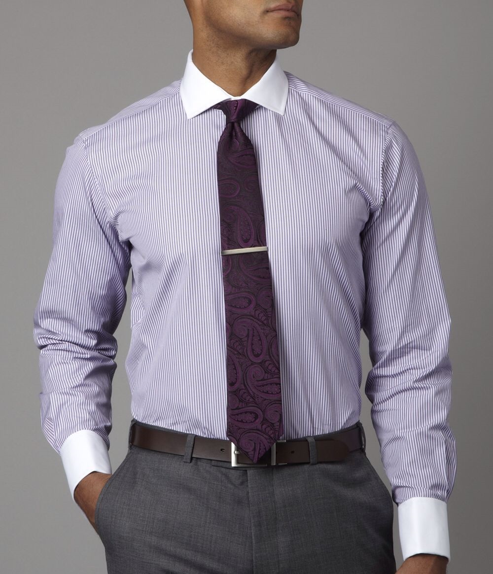 Shirt with Contrast Collar and Cuffs